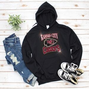 New Kansas City Chiefs Rhinestone UNISEX Hoodie Sweatshirt all sizes